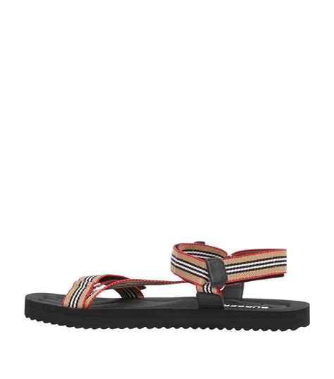 burberry stripe flat sandals|burberry sandals for women.